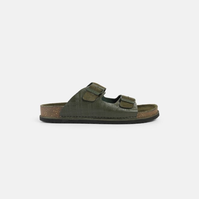 Mochi Men Olive Casual Slippers (SKU: 16-1146-49-40)