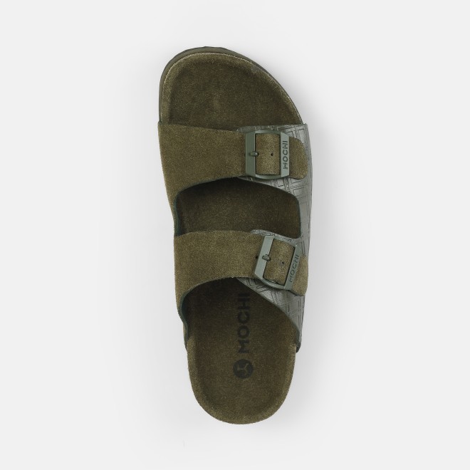 Mochi Men Olive Casual Slippers (SKU: 16-1146-49-40)