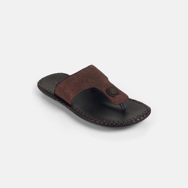 Mochi Men Brown Casual Slippers