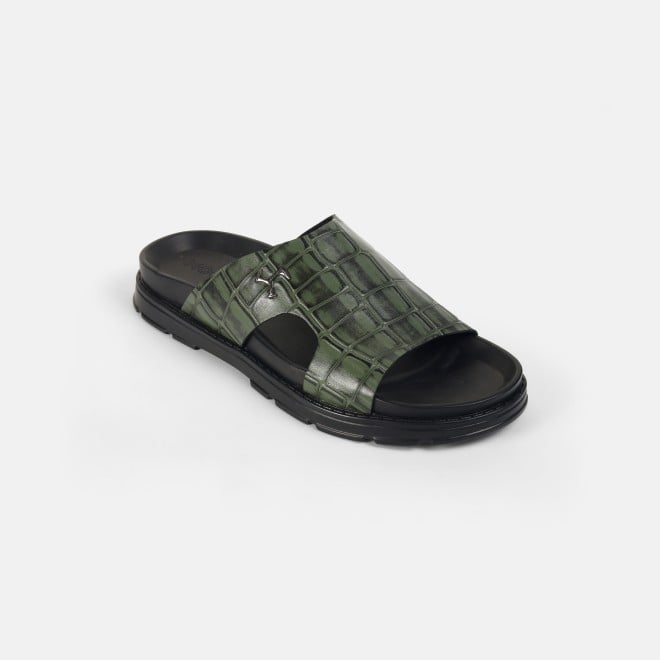 Mochi Men Green Casual Slippers