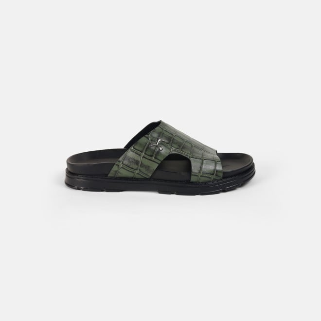 Mochi Men Green Casual Slippers (SKU: 16-1151-21-40)