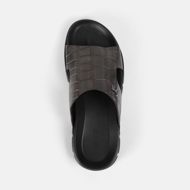 Mochi Men Brown Casual Slippers (SKU: 16-1151-12-40)