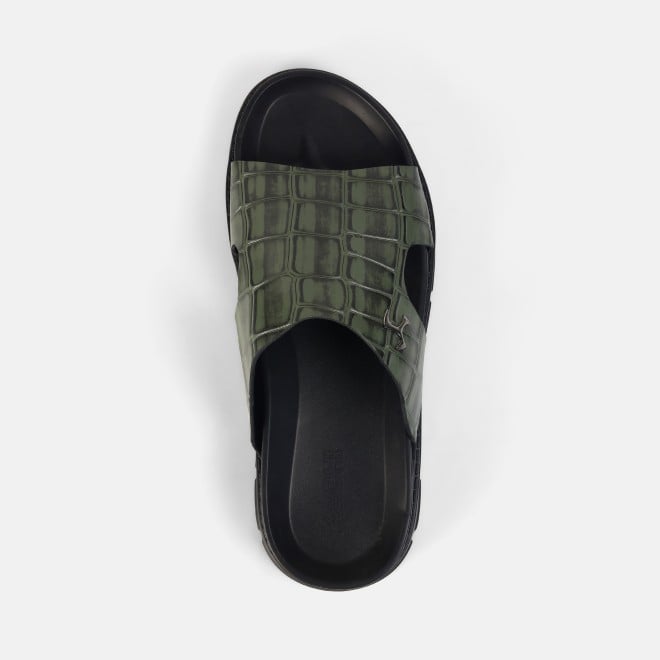 Mochi Men Green Casual Slippers (SKU: 16-1151-21-40)