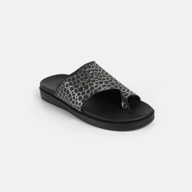 Mochi Men Black Casual Slippers