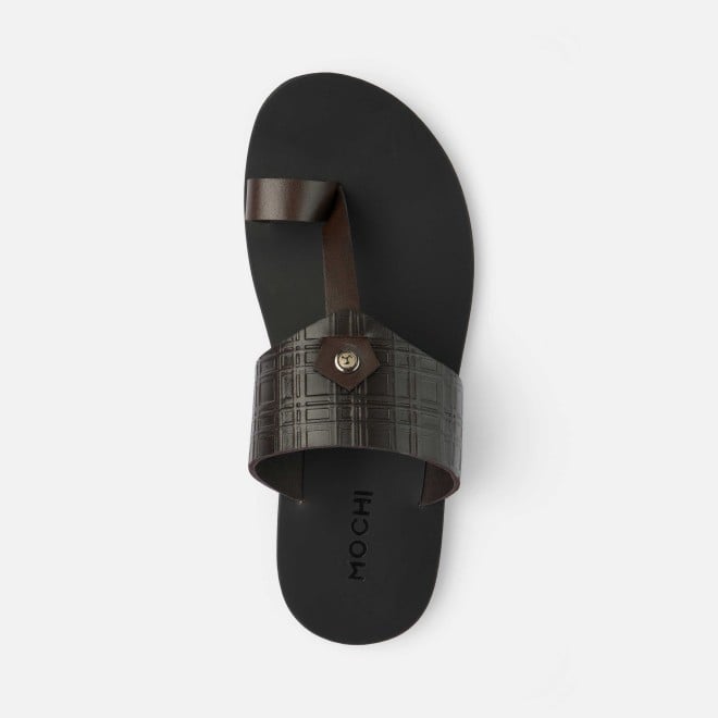 Mochi Men Brown Ethnic Slip Ons (SKU: 16-1156-12-40)