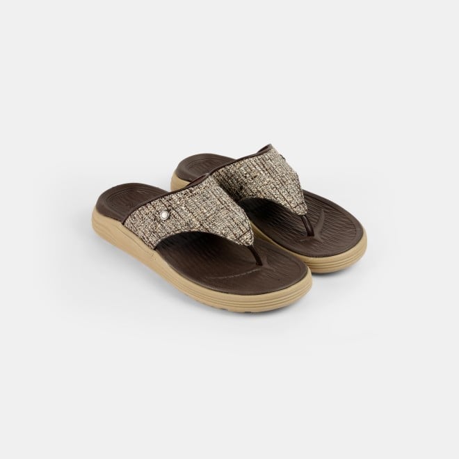 Mochi Men Brown Casual Slippers (SKU: 16-1157-12-40)