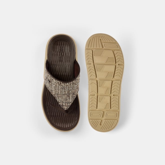 Mochi Men Brown Casual Slippers (SKU: 16-1157-12-40)