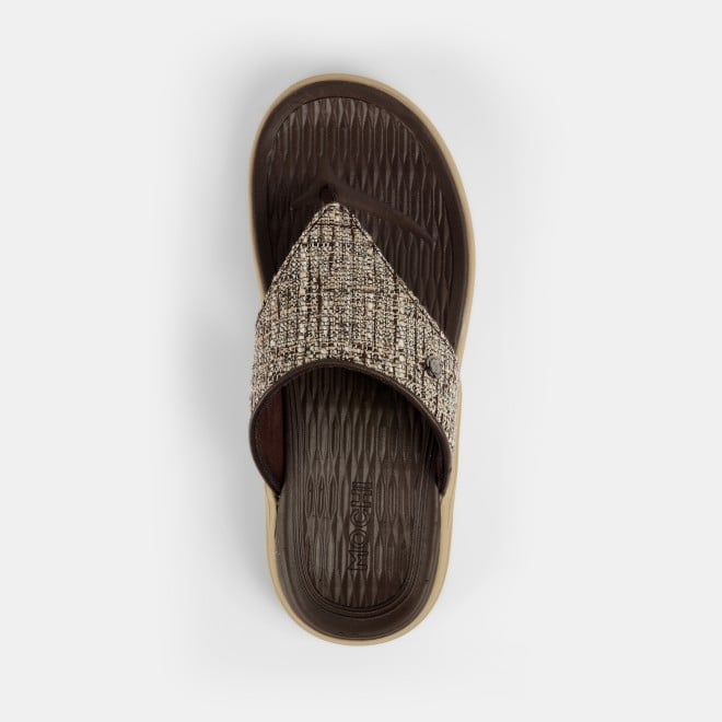 Mochi Men Brown Casual Slippers (SKU: 16-1157-12-40)