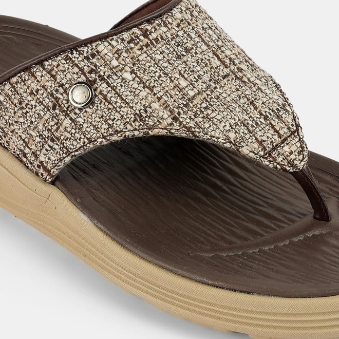 Mochi Men Brown Casual Slippers (SKU: 16-1157-12-40)