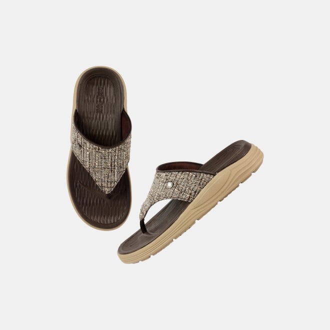 Mochi Men Brown Casual Slippers (SKU: 16-1157-12-40)