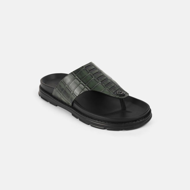 Mochi Men Green Casual Slippers