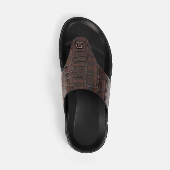 Mochi Men Brown Casual Slippers (SKU: 16-1158-12-40)