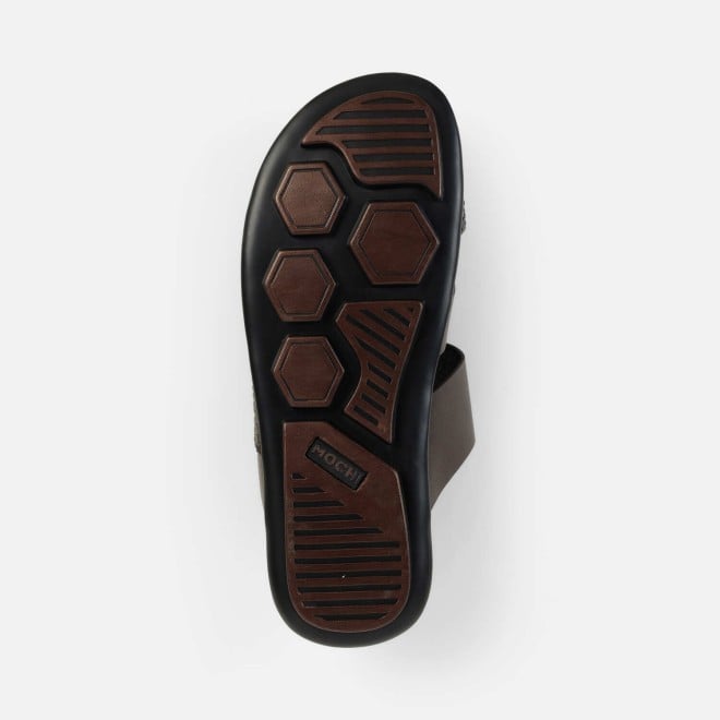 Mochi Men Brown Casual Slippers (SKU: 16-1159-12-40)