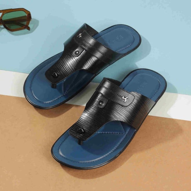 Mochi Men Black Casual Slippers