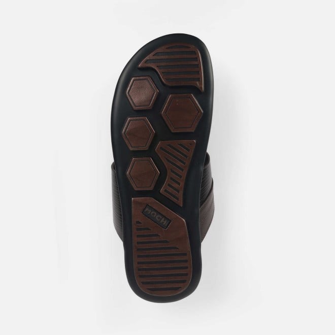 Mochi Men Brown Casual Slippers (SKU: 16-1160-12-40)