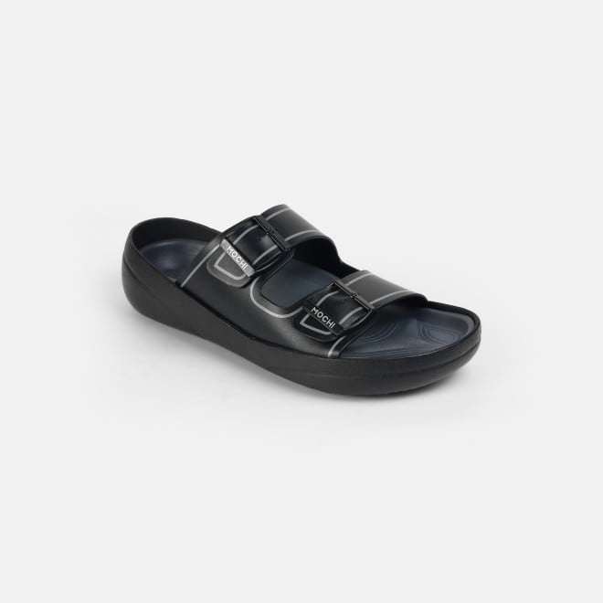 Mochi Men Black Casual Slippers