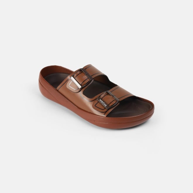 Mochi Men Tan Casual Slippers