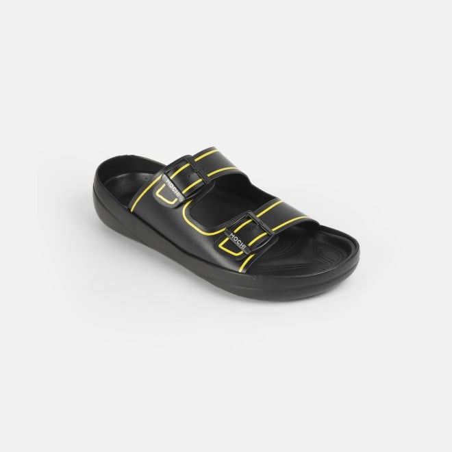 Mochi Men Black-yellow Casual Slippers