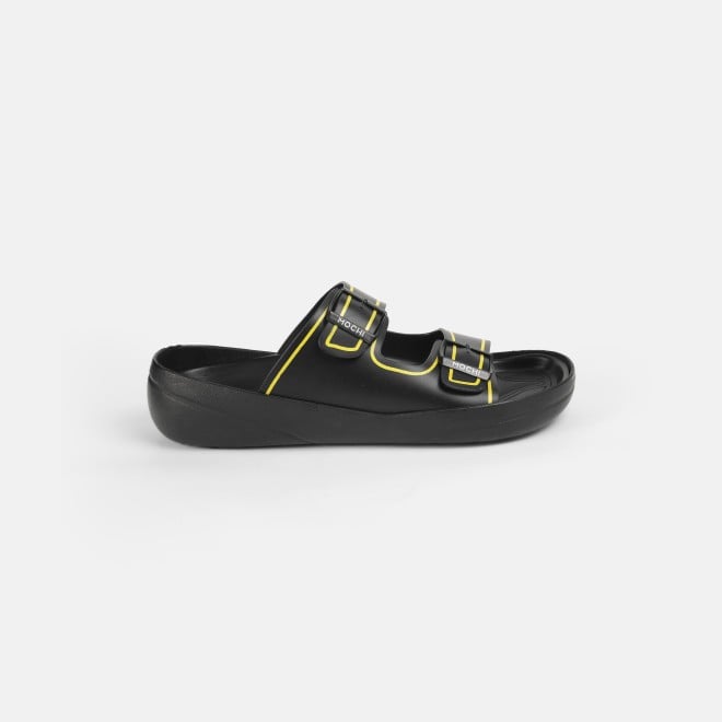Mochi Men Black-yellow Casual Slippers (SKU: 16-1161-82-40)