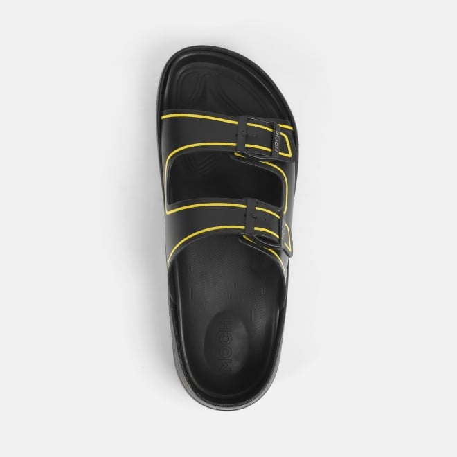 Mochi Men Black-yellow Casual Slippers (SKU: 16-1161-82-40)