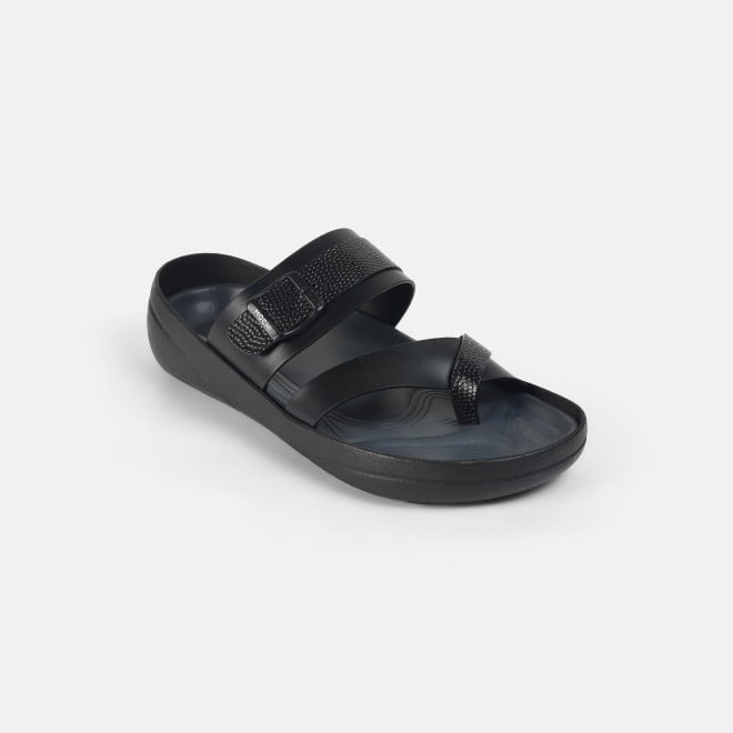 Mochi Men Black Casual Slippers