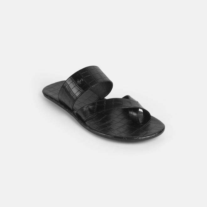 Mochi Men Black Casual Slippers