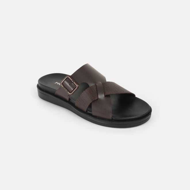 Mochi Men Brown Casual Slippers (SKU: 16-1175-12-40)