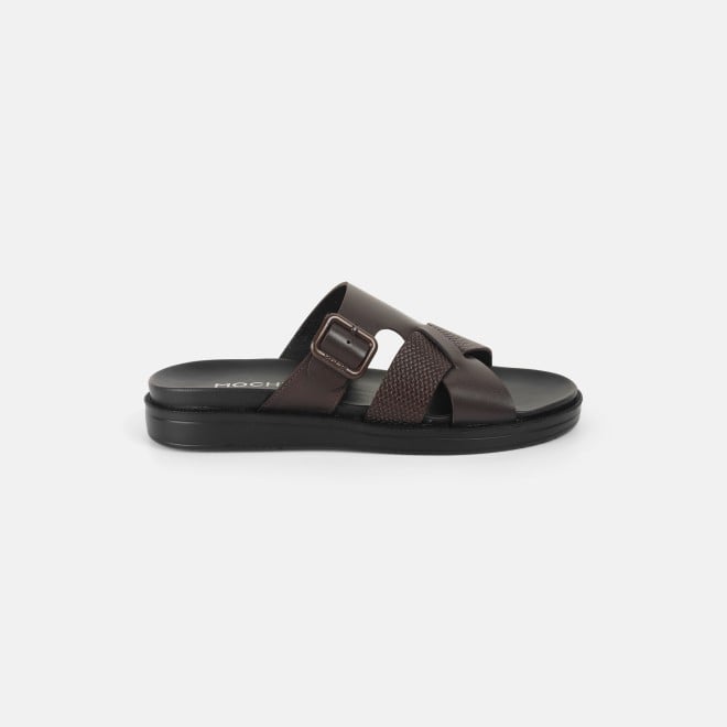Mochi Men Brown Casual Slippers (SKU: 16-1175-12-40)