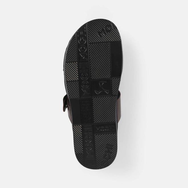 Mochi Men Brown Casual Slippers (SKU: 16-1175-12-41)