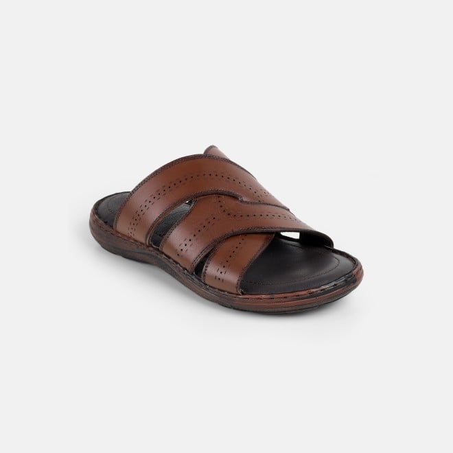 Mochi Men Tan Casual Slippers