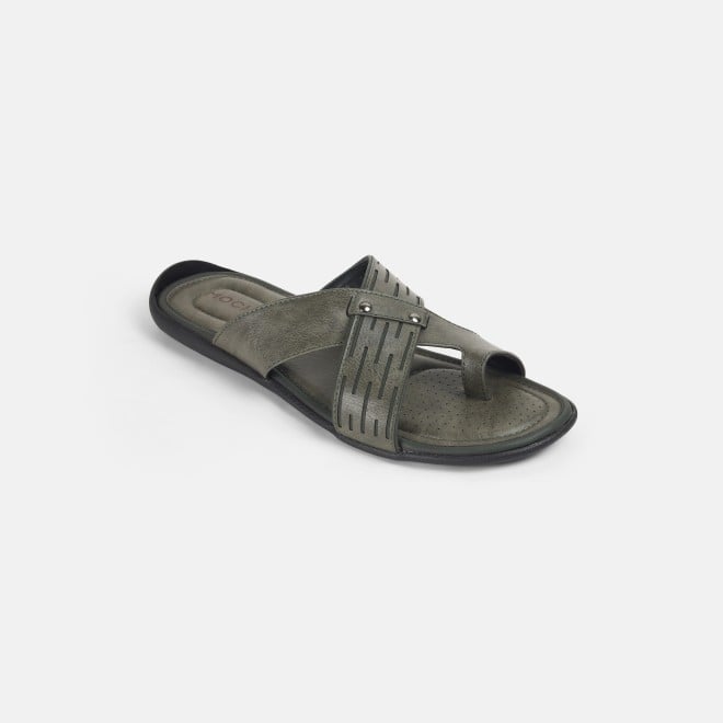 Mochi Men Green Casual Slippers