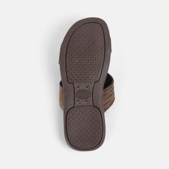 Mochi Men Brown Casual Slippers (SKU: 16-1184-12-40)