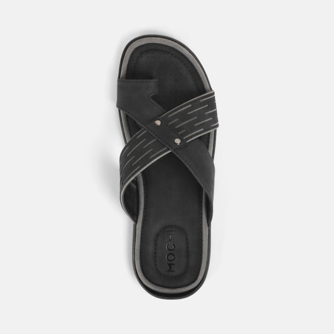 Mochi Men Black Casual Slippers (SKU: 16-1184-11-40)
