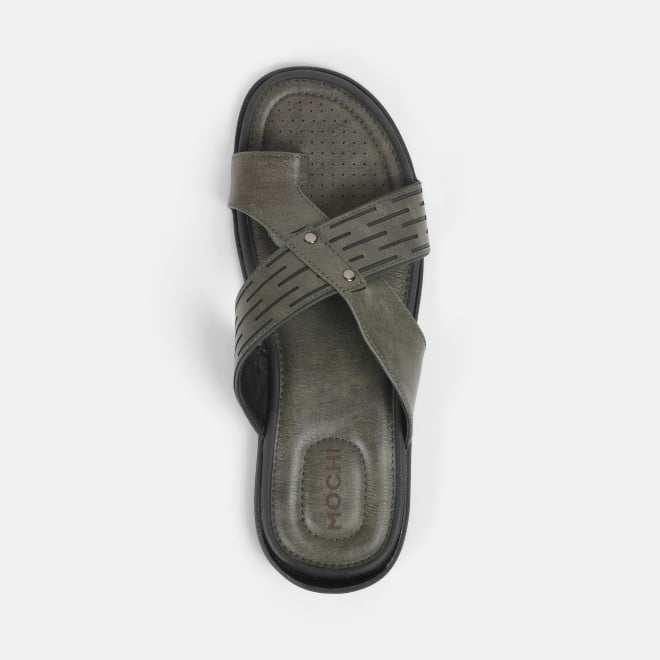 Mochi Men Green Casual Slippers (SKU: 16-1184-21-40)