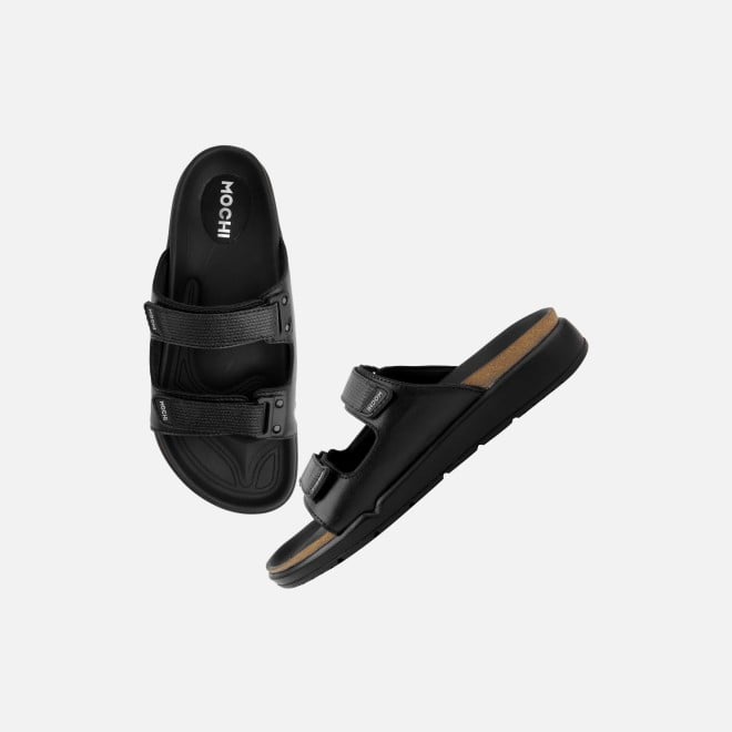 Mochi Men Black Casual Slippers (SKU: 16-1188-11-40)