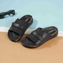 Men Black Casual Slippers