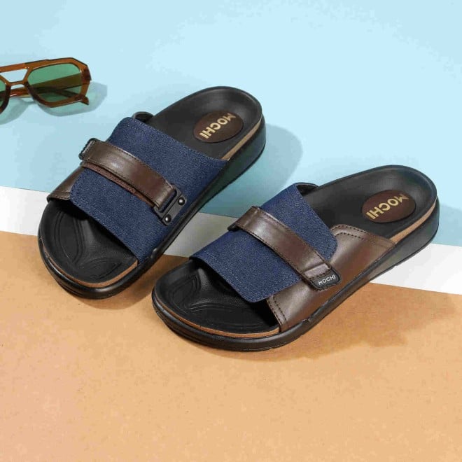 Mochi Men Blue Casual Slippers (SKU: 16-1189-45-40)