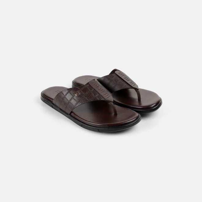 Mochi Men Brown Casual Slippers (SKU: 16-1196-12-40)