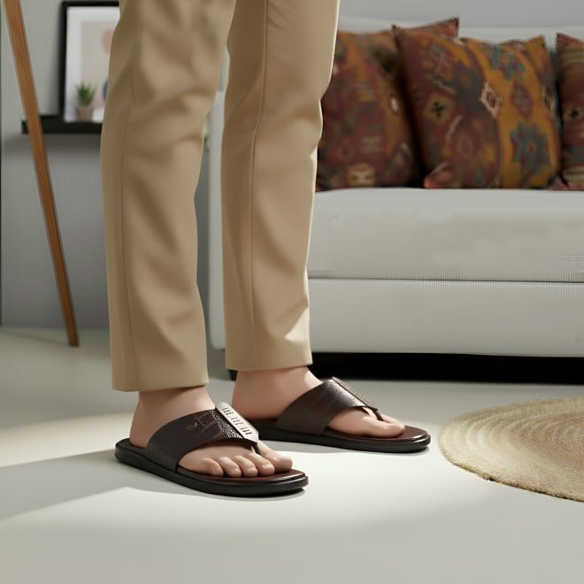 Mochi Men Brown Casual Slippers (SKU: 16-1196-12-40)