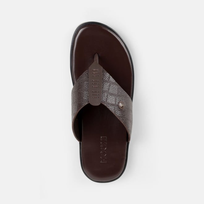 Mochi Men Brown Casual Slippers (SKU: 16-1196-12-40)