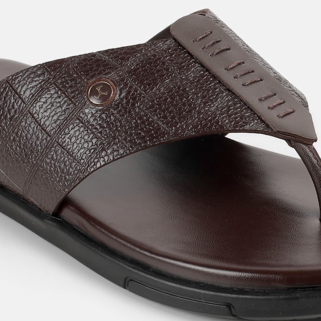 Mochi Men Brown Casual Slippers (SKU: 16-1196-12-40)