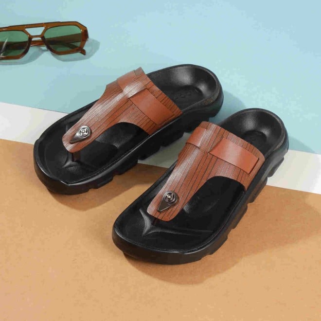 Mochi Men Tan Casual Slippers (SKU: 16-1199-23-40)