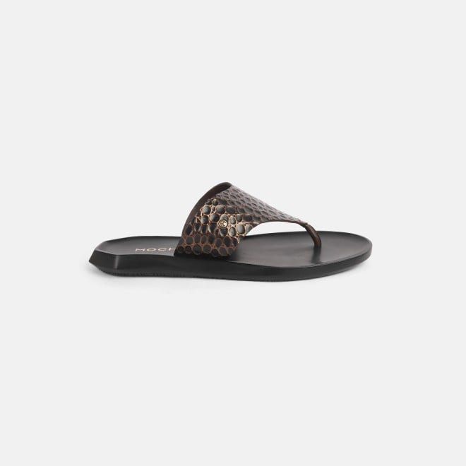 Mochi Men Brown Casual Slippers (SKU: 16-1201-12-40)
