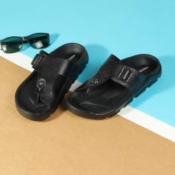 Men Black Casual Slippers