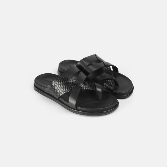Mochi Men Black Casual Slippers (SKU: 16-1212-11-40)