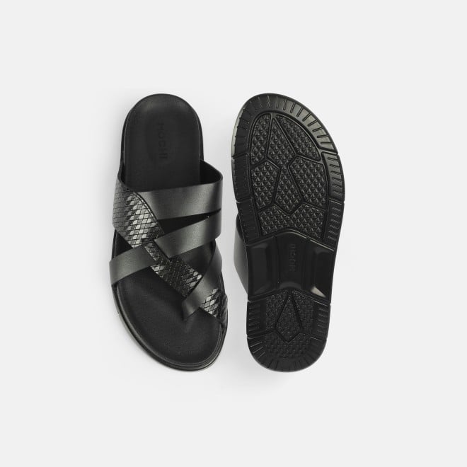 Mochi Men Black Casual Slippers (SKU: 16-1212-11-40)