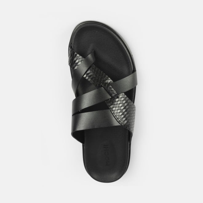Mochi Men Black Casual Slippers (SKU: 16-1212-11-40)