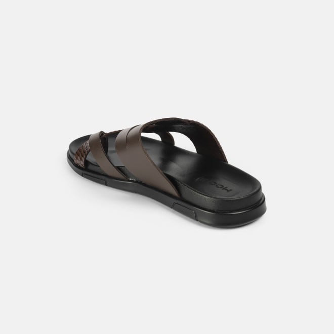Mochi Men Brown Casual Slippers (SKU: 16-1212-12-40)
