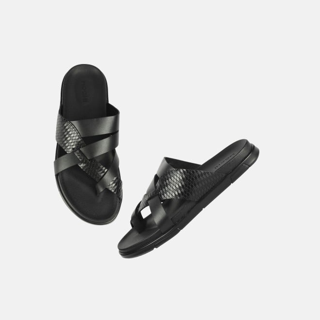Mochi Men Black Casual Slippers (SKU: 16-1212-11-40)