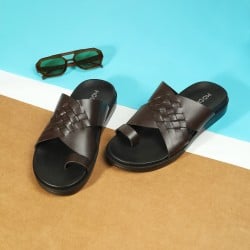 Men Brown Casual Slippers